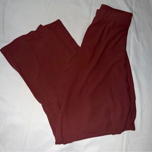 Zara Flowy Wide Leg Pants Deep Red Mauve Slit Leg Women’s Small